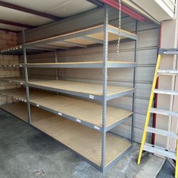 Pair Of Tall Boltless Racks,  Shelfs  8’x3’x8’tall