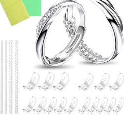 Ring Size Adjuster for Loose Rings, 20 Pack 6 Sizes for Different Band Widths, Invisible Ring Guards for Women and Men