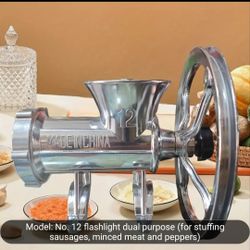 1pc Aluminum Manual Meat Grinder with Wheels - 1-10L Capacity