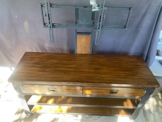 TV Stand with Black Metal Frame