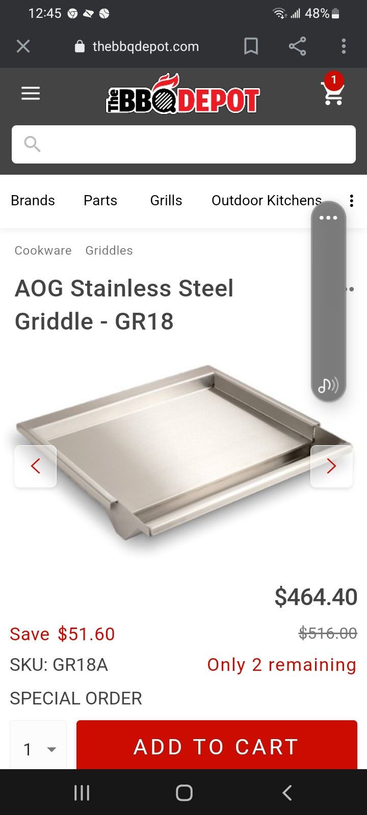 Stainless Steel Griddle