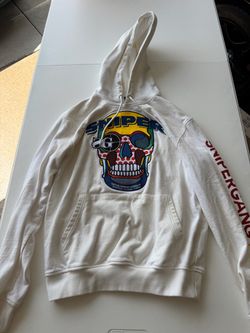 Sniper Gang Skull Graphic Hoodie White