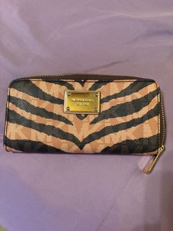 Michael Kors Tiger Print Zip-Around Wallet