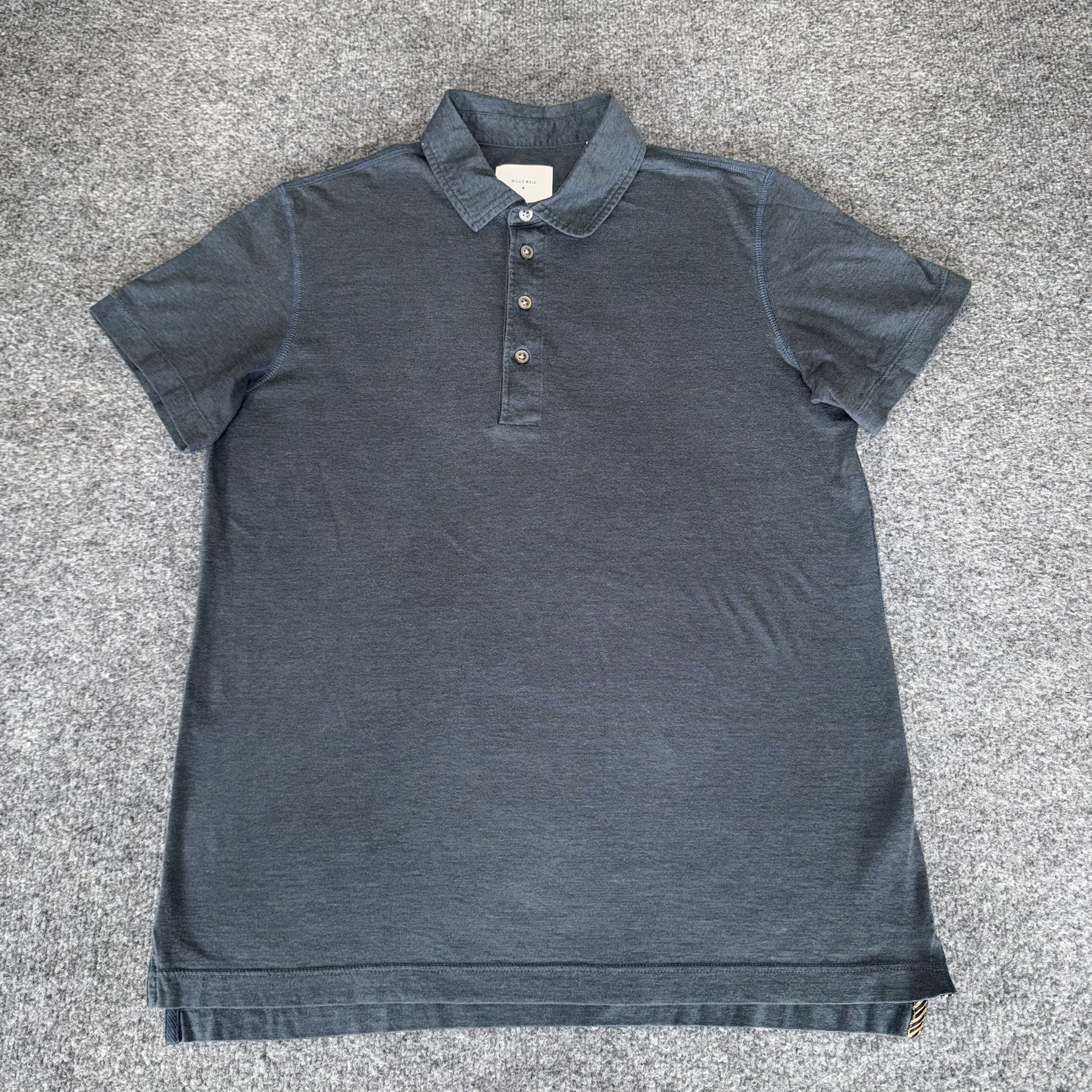 Billy Reid Polo Shirt Mens Medium Blue Short Sleeve Luxury Designer Casual Soft