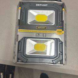 Defiant Two Pack, Rechargeable, Magnetic Utility Light With Power Bank