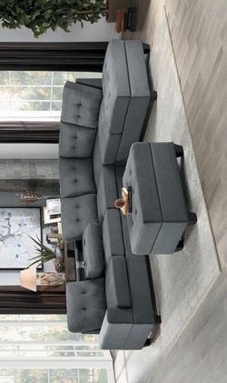 Sectional with ottoman / couch & living room set