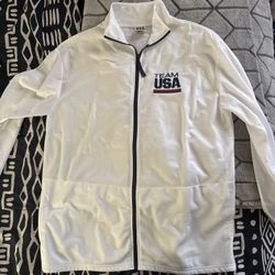 Team USA Hoodie 1/4 Zip Pullover Tech Fleece White 