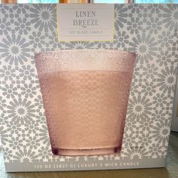 Stage Furniture Luxury 5-Wick Linen Breeze Candle 135oz New 