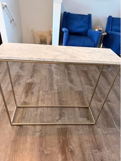 Used West Elm Faux Marble Console Table