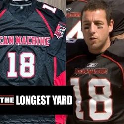 New Men's Paul Crewe Mean Machine The Longest Yard Movie #18 Football Movie Jersey, Size Large 