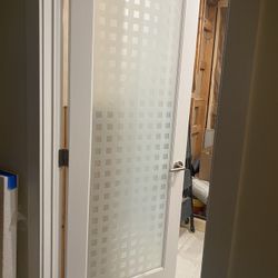 Wooden Door With Matt Glass