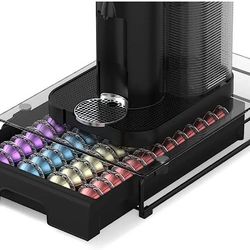 Crystal Tempered Glass Organizer Drawer Holder Compatible with Nespresso Vertuo Capsules