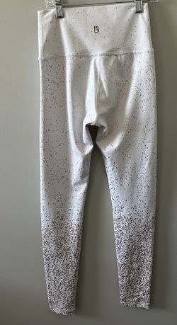 Buffbunny Women's Sparkle Leggings in White, size S, are high-waisted activewear