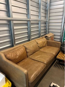 West Elm Leather Sofa 3-Seater – Tan/Caramel – MUST GO THIS WEEKEND