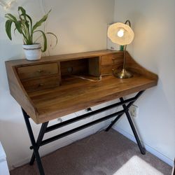 Modern Wood Writing Desk with Drawers
