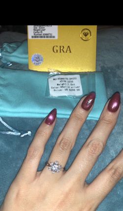 New- GRA Silver 925 Moissanite Ring Size 6, regular $299