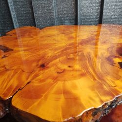 Live Edge Masterpiece Maple Burl Wood Coffee Table  Luxury Home Decor 