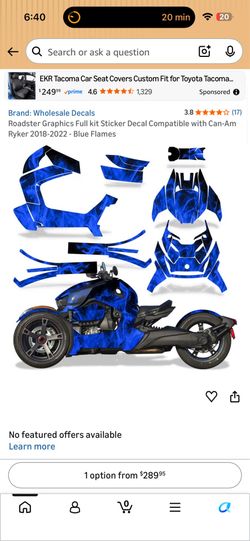 Wholesale Decals Roadster Graphics Full Kit Sticker Decal Can-Am Ryker 2018-2022 Blue Flames