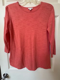 J.Jill Cotton/Linen Relaxed Crewneck Sweater 3/4 Sleeve Women’s XS