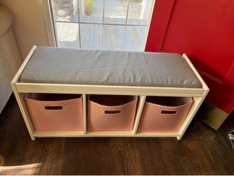 Kids’ Storage Bench with Cubbies window seat white wooden