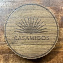 Set Of 4 Casamigos Tequila George Clooney Wooden Coasters Made In Mexico