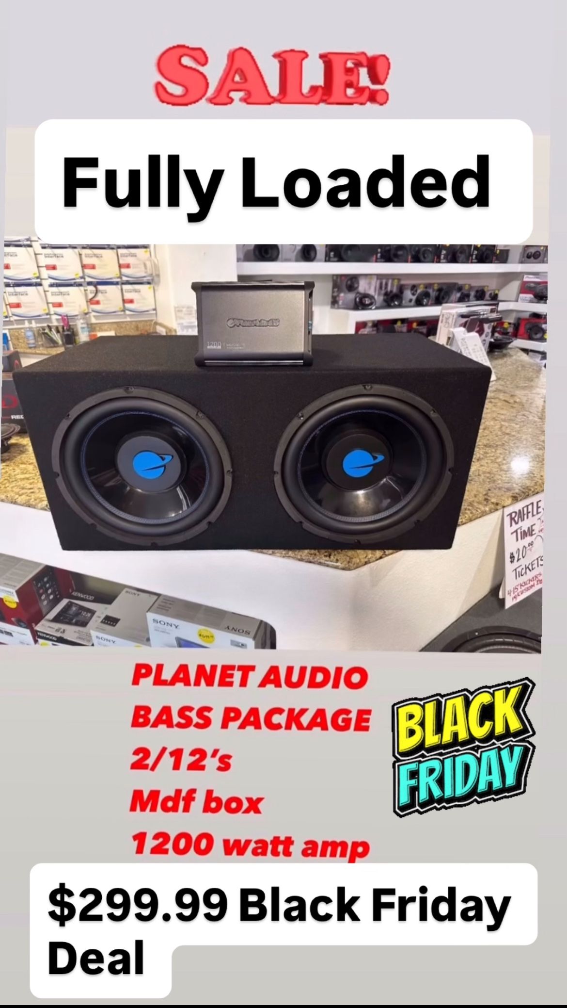 Planet Audio 12” Bass Package 