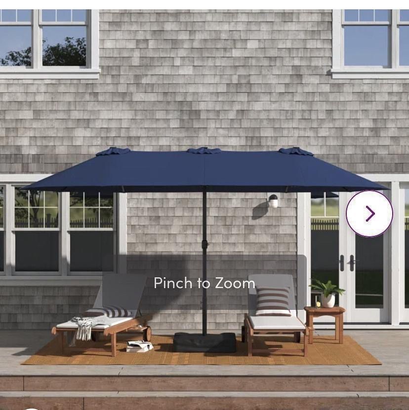 New 15’ double umbrella with base