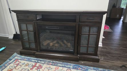 TV stand with heater solid wood