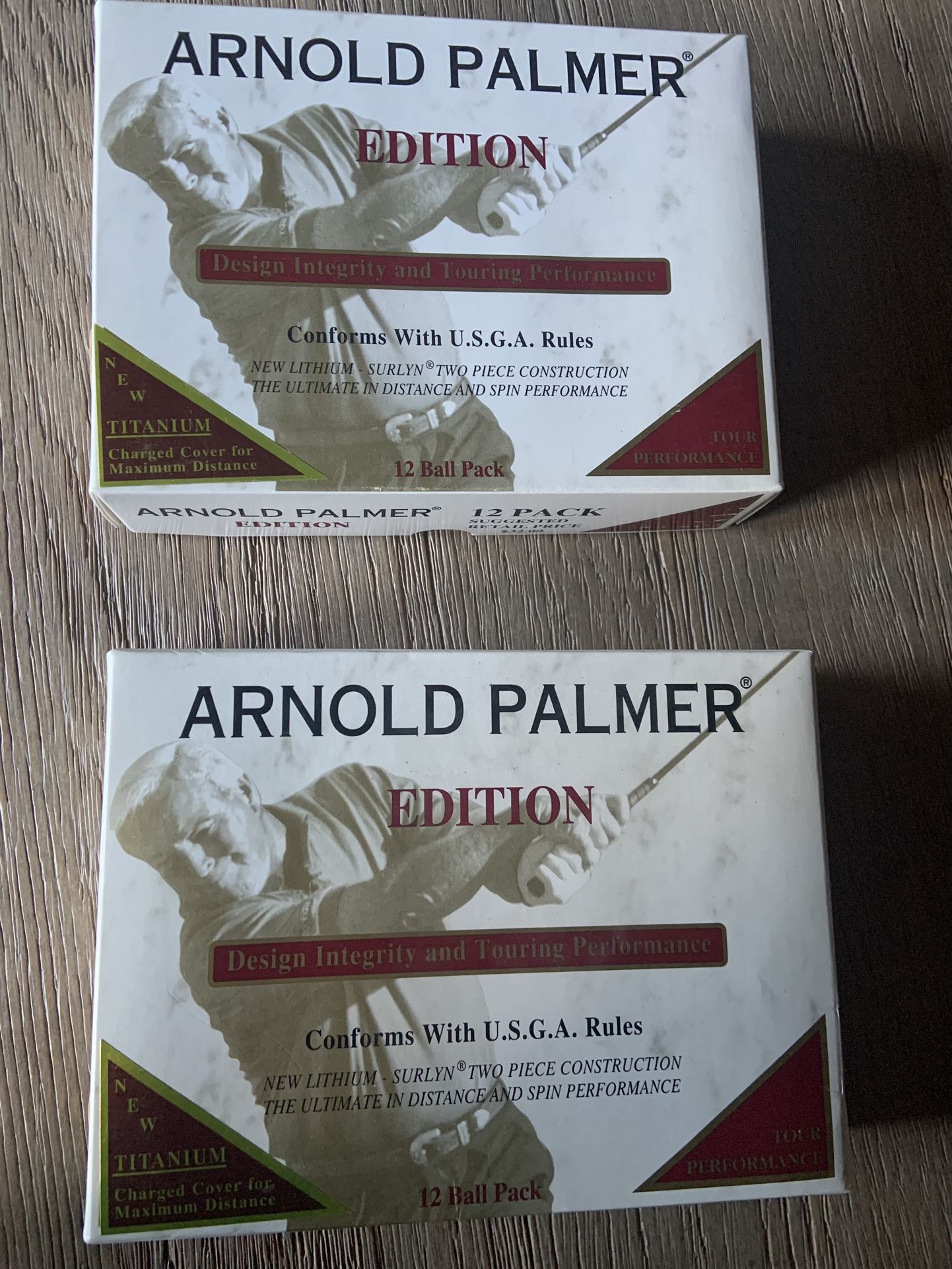 Arnold Palmer Edition Titanium Golf Balls Tour Performance - 12 Balls New In Box