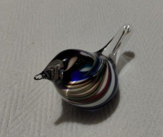 ENGEBRESTON BLOWN GLASS BIRD FIGURINE PAPERWEIGHT 3"×2" - Q3