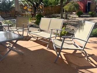 Folding 4pc Outdoor Patio Living Set