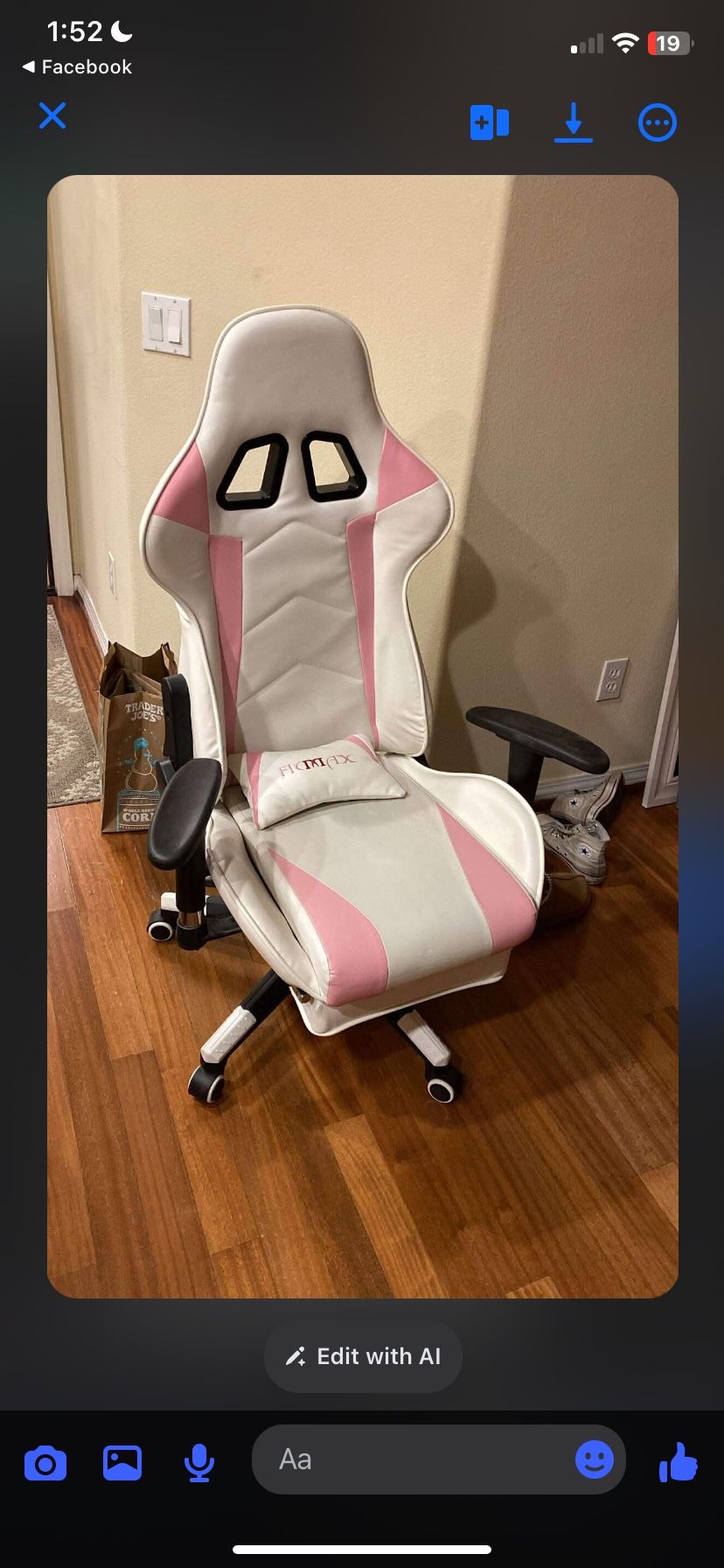 Pink and White gaming chair