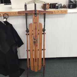 Vintage Flexible Flyer No. 251H Airline Racer Wood Sled Planet Jr. USA W/ Metal Cash & Card Accepted