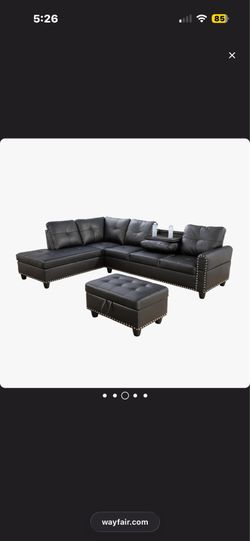 Black pleather couch