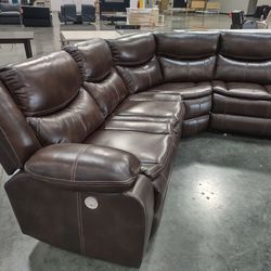 New power recliner sectional sofa with three power recliners on sale now don't miss