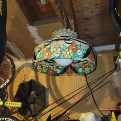 Antique Vintage Tiffany Style Lamp Stained Glass Leaded