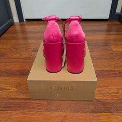 Steve Madden Charlize Pink Satin Mary Janes