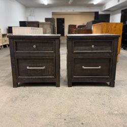 Price for Both - Has USB & Outlets - Dark Ashley Nightstand Set / End Tables / Side Tables  