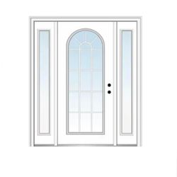 MMI DOOR 60-in x 80-in Fiberglass Full Lite Left-Hand Inswing Brilliant White Painted Prehung