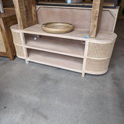 Rattan And Mango Wood Console Table