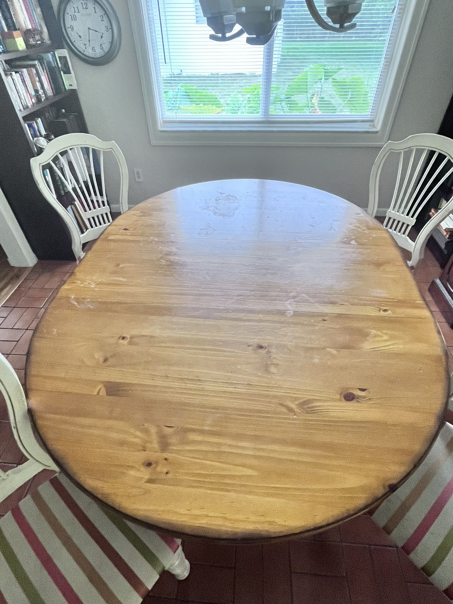 Expandable Dining Table Set with 4 Oversized Chairs + Cover – $175