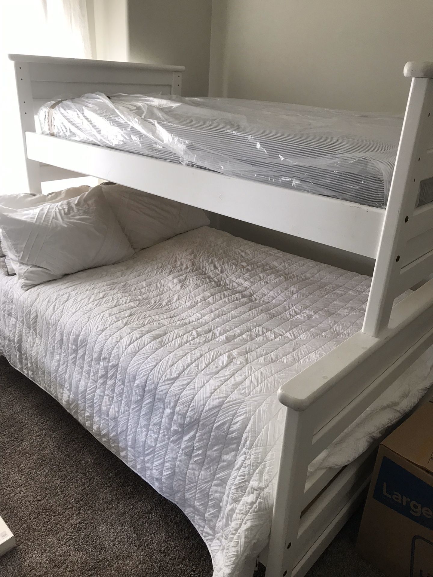 Living Spaces Full over Twin Bunk Bed w/ Mattresses