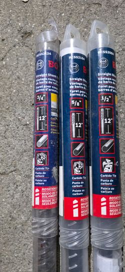 3-Bosch SDS-plus carbide-tipped rebar cutting drill bits.