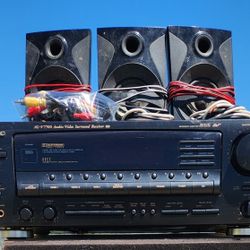 Used TEAC AG-V7700 audio/video surround receiver with 3 speakers and cablesUsed TEAC AG-V7700 audio/video surround receiver with 3 Acoustic Audio Spea