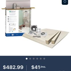 Johns Manville GoBoard 49.5-in W x 49-in L Customizable Gray Rectangle Shower Pan Base Kit
