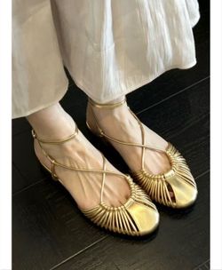 Vintage Genuine Leather Woven Closed-Toe Slip-On Sandals for Women
