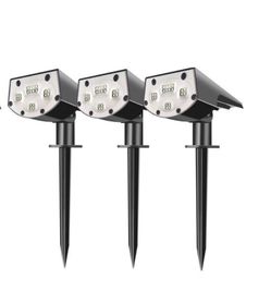 Ultra Bright 20 LED Landscape Spotlights with 2 Light Modes for Driveway, Garden, Yard, Patio(3 Pack)