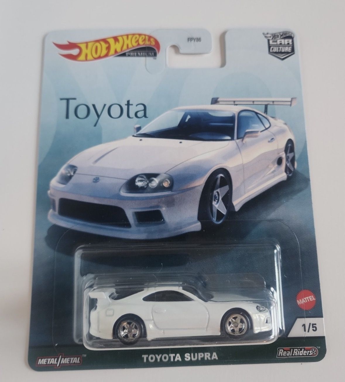 Hot Wheels Premium Toyota Supra Car Culture Toyota Series White 1/5