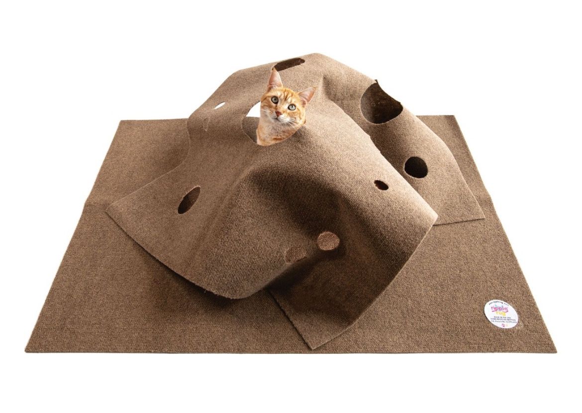 SnugglyCat Ripple Rug Cat Activity Play Mat, Beige
