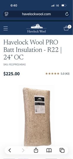 Insulation - Havelock Wool PRO Batt Insulation - R22 | 24" OC